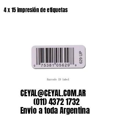4 x 15 impresión de etiquetas