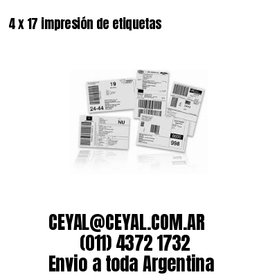 4 x 17 impresión de etiquetas