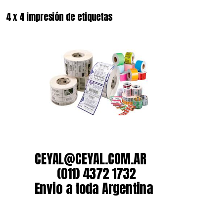 4 x 4 impresión de etiquetas