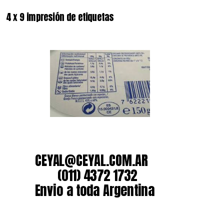 4 x 9 impresión de etiquetas