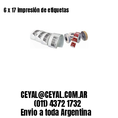 6 x 17 impresión de etiquetas