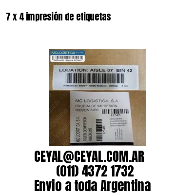 7 x 4 impresión de etiquetas