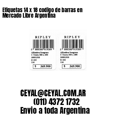 Etiquetas 14 x 18 codigo de barras en Mercado Libre Argentina