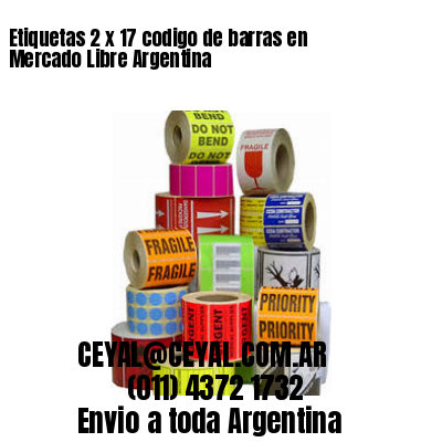 Etiquetas 2 x 17 codigo de barras en Mercado Libre Argentina