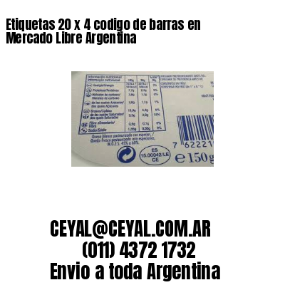 Etiquetas 20 x 4 codigo de barras en Mercado Libre Argentina