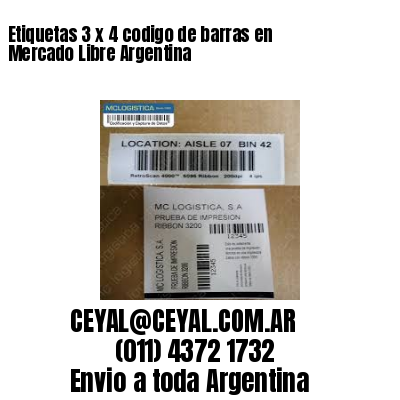 Etiquetas 3 x 4 codigo de barras en Mercado Libre Argentina
