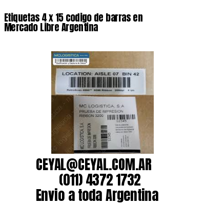 Etiquetas 4 x 15 codigo de barras en Mercado Libre Argentina