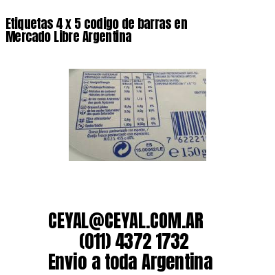 Etiquetas 4 x 5 codigo de barras en Mercado Libre Argentina