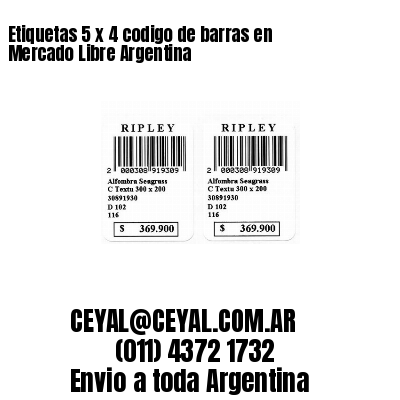 Etiquetas 5 x 4 codigo de barras en Mercado Libre Argentina