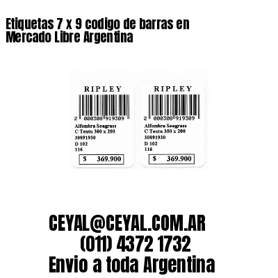 Etiquetas 7 x 9 codigo de barras en Mercado Libre Argentina