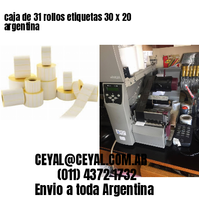 caja de 31 rollos etiquetas 30 x 20 argentina