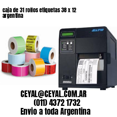 caja de 31 rollos etiquetas 38 x 12 argentina