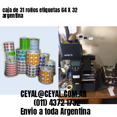 caja de 31 rollos etiquetas 64 X 32 argentina