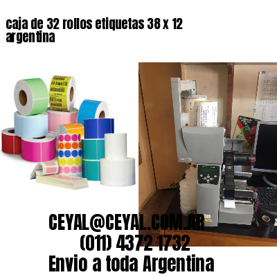 caja de 32 rollos etiquetas 38 x 12 argentina