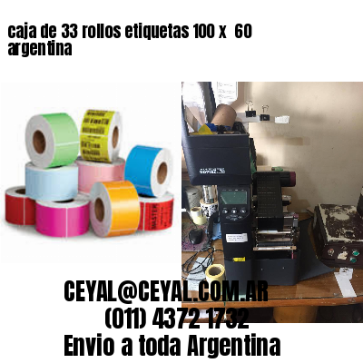 caja de 33 rollos etiquetas 100 x  60 argentina