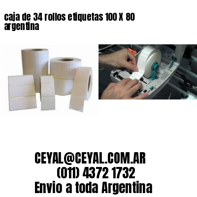 caja de 34 rollos etiquetas 100 X 80 argentina