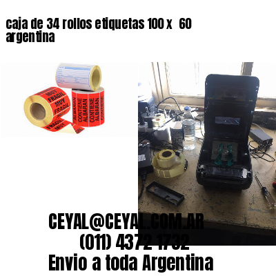 caja de 34 rollos etiquetas 100 x  60 argentina