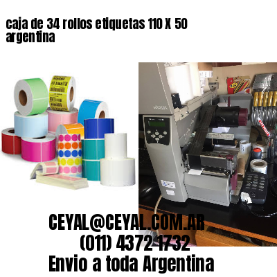 caja de 34 rollos etiquetas 110 X 50 argentina