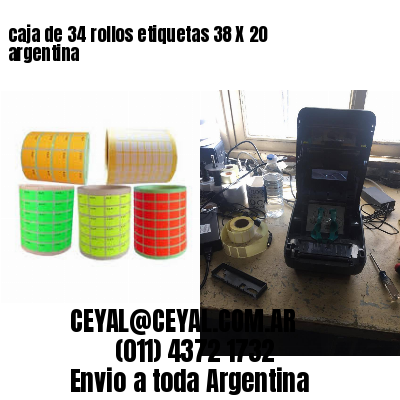 caja de 34 rollos etiquetas 38 X 20 argentina
