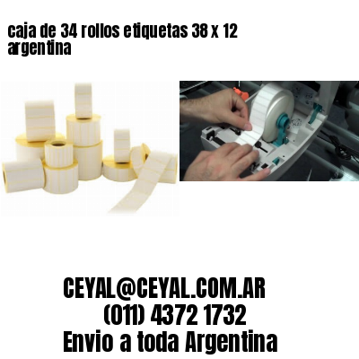 caja de 34 rollos etiquetas 38 x 12 argentina