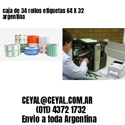 caja de 34 rollos etiquetas 64 X 32 argentina