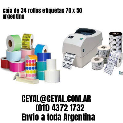 caja de 34 rollos etiquetas 70 x 50 argentina