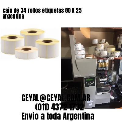 caja de 34 rollos etiquetas 80 X 25 argentina