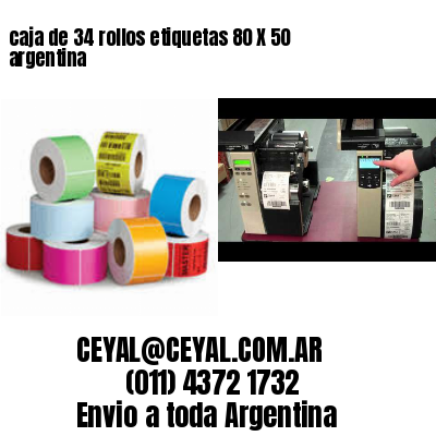 caja de 34 rollos etiquetas 80 X 50 argentina