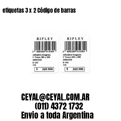etiquetas 3 x 2 Código de barras