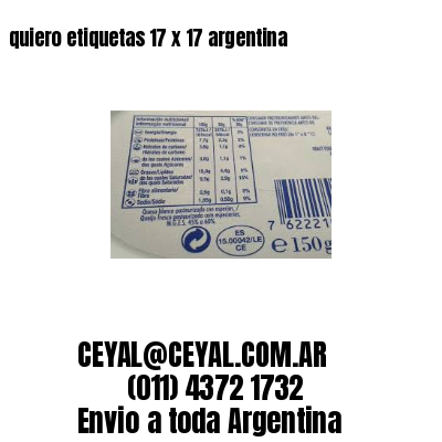 quiero etiquetas 17 x 17 argentina