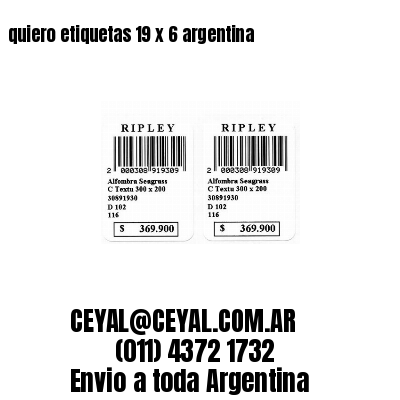 quiero etiquetas 19 x 6 argentina