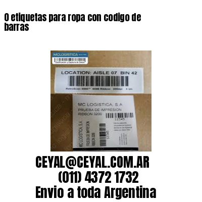 0 etiquetas para ropa con codigo de barras