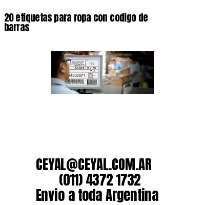 20 etiquetas para ropa con codigo de barras