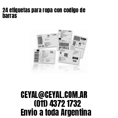 24 etiquetas para ropa con codigo de barras