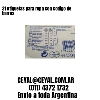 31 etiquetas para ropa con codigo de barras