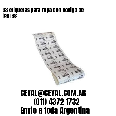 33 etiquetas para ropa con codigo de barras