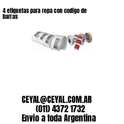 4 etiquetas para ropa con codigo de barras