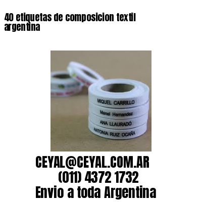 40 etiquetas de composicion textil argentina