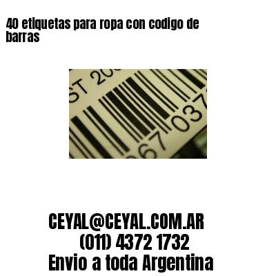 40 etiquetas para ropa con codigo de barras