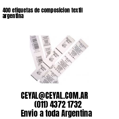 400 etiquetas de composicion textil argentina