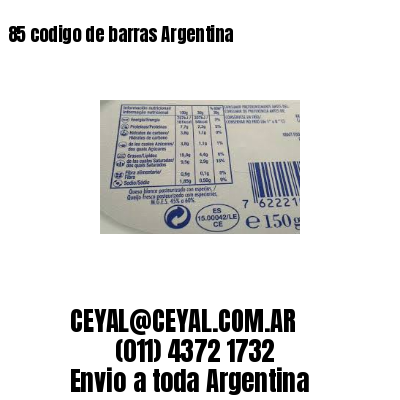 85 codigo de barras Argentina