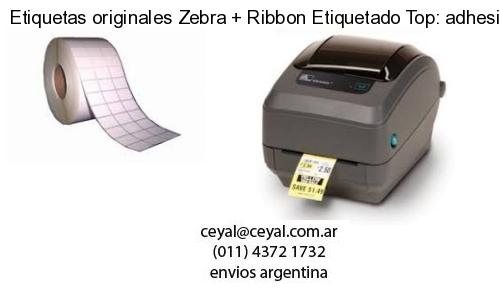 Etiquetas originales Zebra   Ribbon Etiquetado Top: adhesivo   ribbo