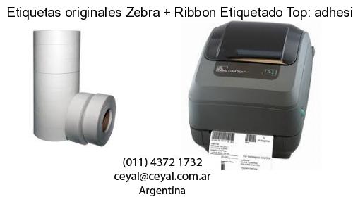 Etiquetas originales Zebra   Ribbon Etiquetado Top: adhesivo   ribbo