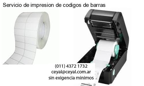 Servicio de impresion de codigos de barras