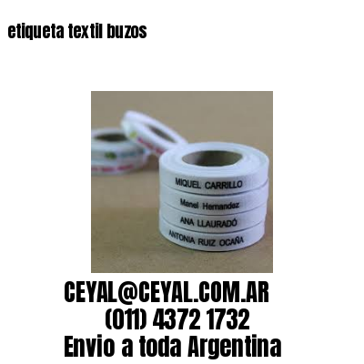 etiqueta textil buzos