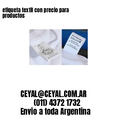 etiqueta textil con precio para productos