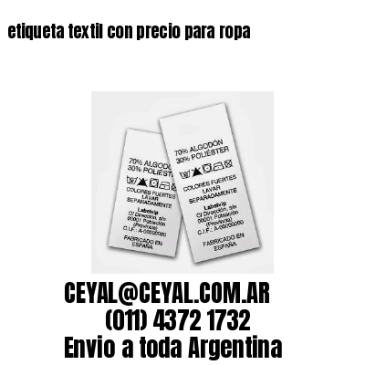 etiqueta textil con precio para ropa
