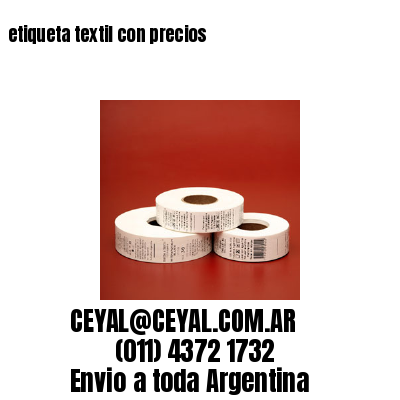 etiqueta textil con precios
