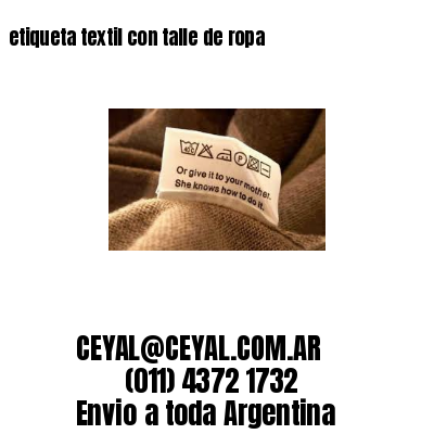 etiqueta textil con talle de ropa