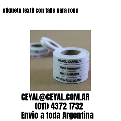 etiqueta textil con talle para ropa